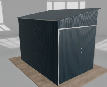 Plechová garáž 2x3 m, pre jedno auto, pultová strecha doľava, grafit