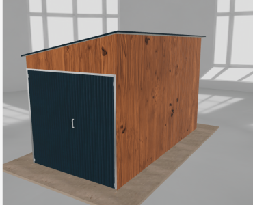 Domček na náradie 2x4 m, pultová strecha doľava, drevodekor