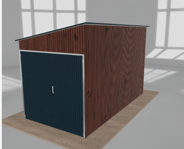 Domček na náradie 2x4 m, pultová strecha doľava, drevodekor