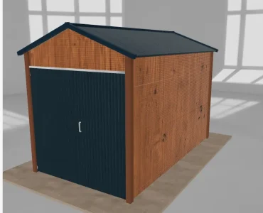 Domček na náradie 2x3,5 m, sedlová strecha, drevodekor