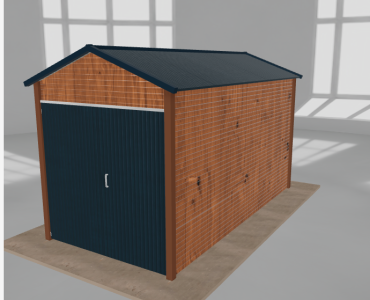 Domček na náradie 2x4 m, sedlová strecha, drevodekor