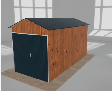 Domček na náradie 2x4,5 m, sedlová strecha, drevodekor