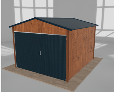 Domček na náradie 3x3,5 m, sedlová strecha, drevodekor