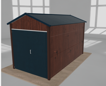 Domček na náradie 2x4 m, sedlová strecha, drevodekor
