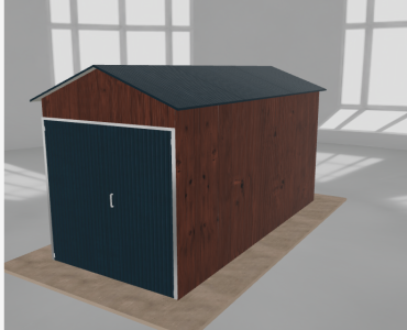 Domček na náradie 2x4,5 m, sedlová strecha, drevodekor