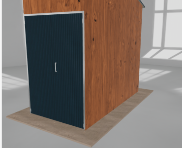 Oceľová hala 2x4 m, sedlová strecha, drevodekor, vysoká