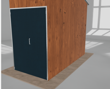 Oceľová hala 2x4,5 m, sedlová strecha, drevodekor, vysoká