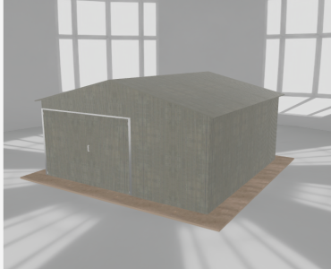 Plechová garáž 5x5 m, pre jedno auto, sedlová strecha, zinok