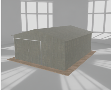 Plechová garáž 5x6 m, pre jedno auto, sedlová strecha, zinok