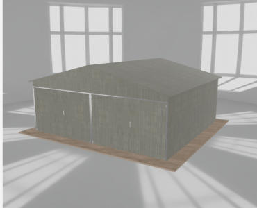 Plechová garáž 6x5,5 m, pre dve autá, sedlová strecha, zinok