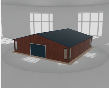 Plechová garáž 10x10 m, so skladom, drevodekor